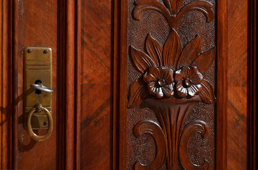 Vertiko ANTIK Gründerzeit Nußbaum Kommode Schrank mit Aufsatz von 1880 9