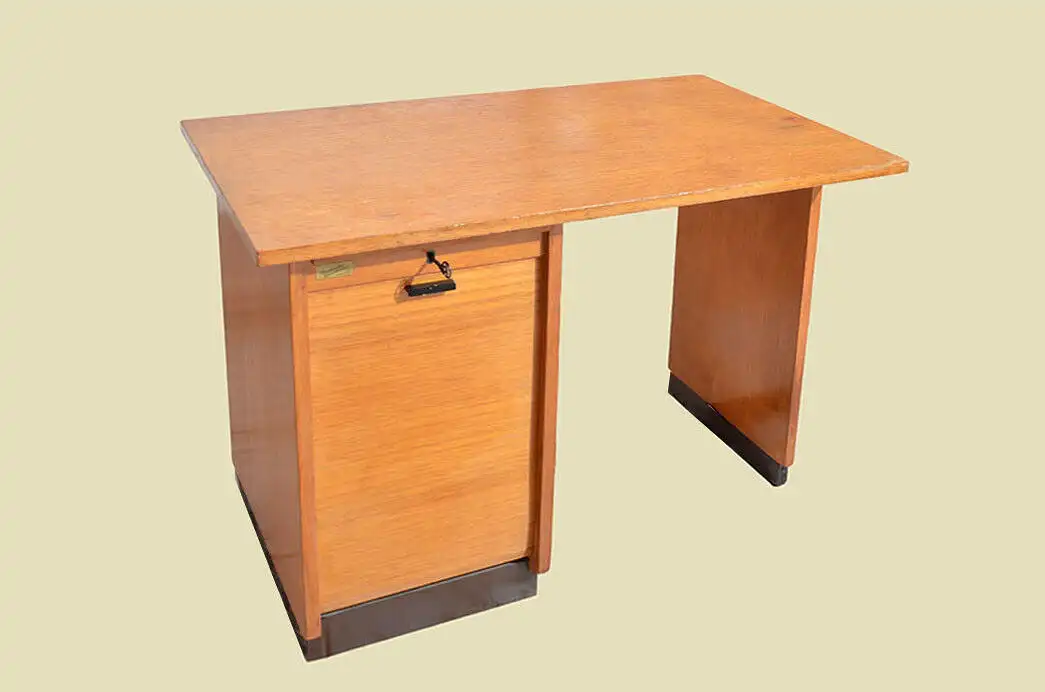 Schreibtisch ANTIK Vintage 60er Jahre Rolladen Sekretär ORIGINALvon1960 3