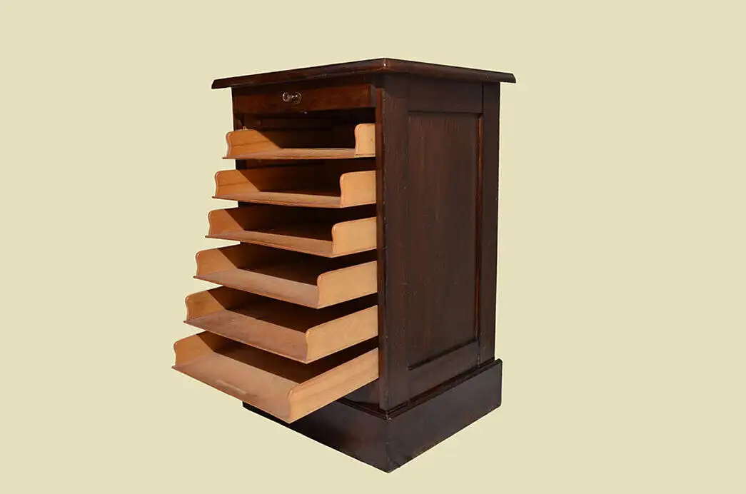 Rolladenschrank ANTIK Jugendstil Art Deco Notenschrank von 1920 12