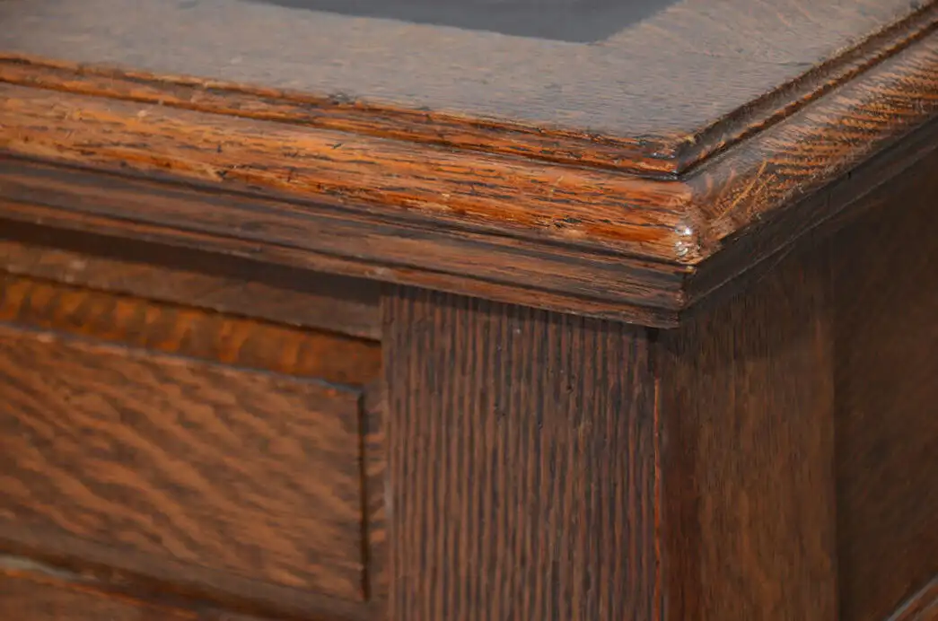 Großer Tisch ANTIK Jugendstil Eiche Schreibtisch Sekretär von 1920 14