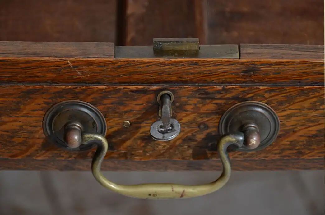 Großer Tisch ANTIK Jugendstil Eiche Schreibtisch Sekretär von 1920 5