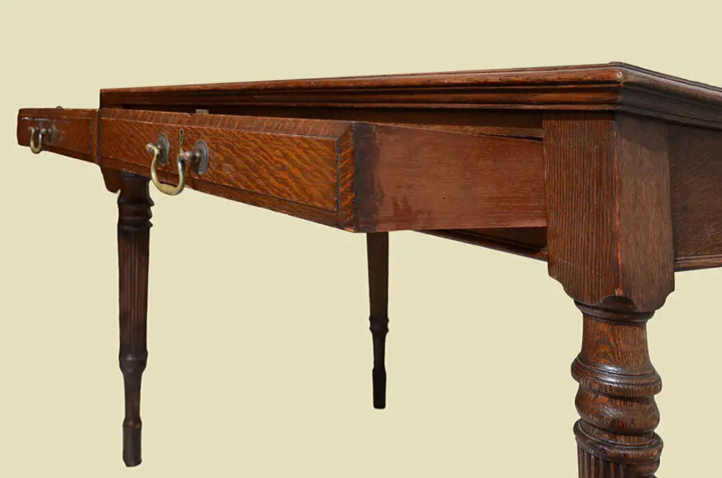 Großer Tisch ANTIK Jugendstil Eiche Schreibtisch Sekretär von 1920 6