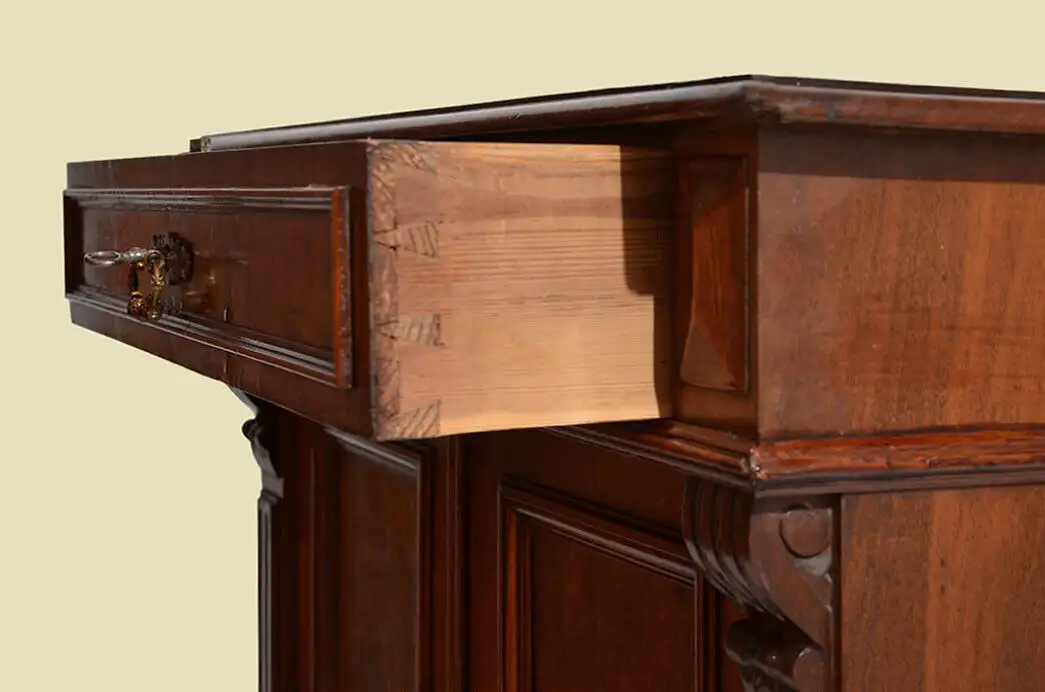 Kommode ANTIK Gründerzeit Nußbaum Halbschrank Sideboard von 1880 7