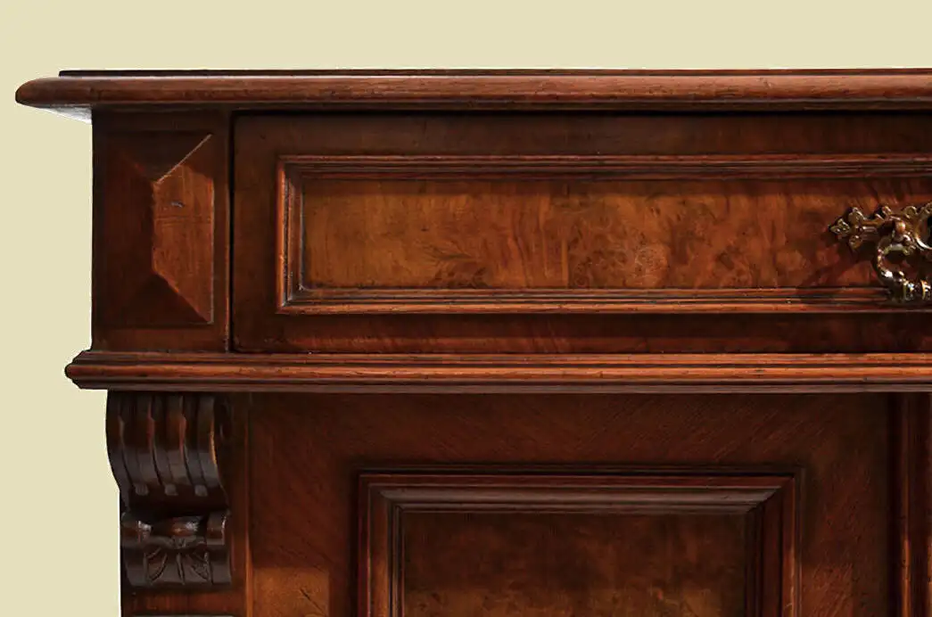 Kommode ANTIK Gründerzeit Nußbaum Halbschrank Sideboard von 1880 9