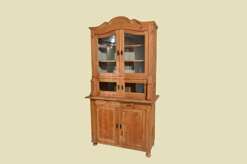 Küchenbuffet ANTIK Jugendstil Weichholz Vitrine Kommode Schrank von 1920 1