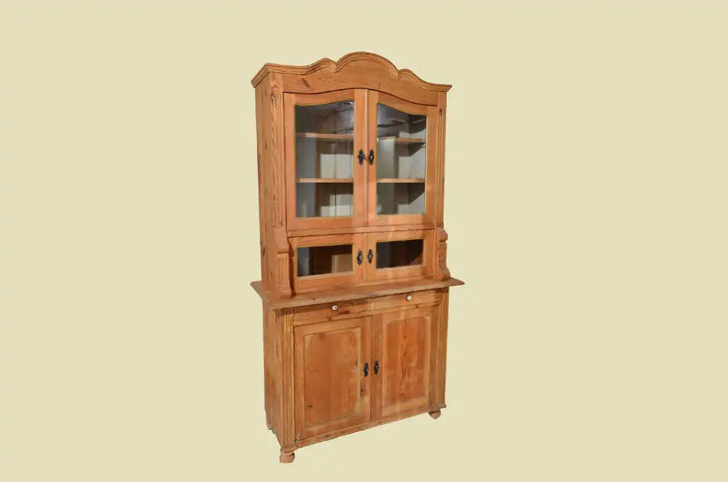Küchenbuffet ANTIK Jugendstil Weichholz Vitrine Kommode Schrank von 1920 2
