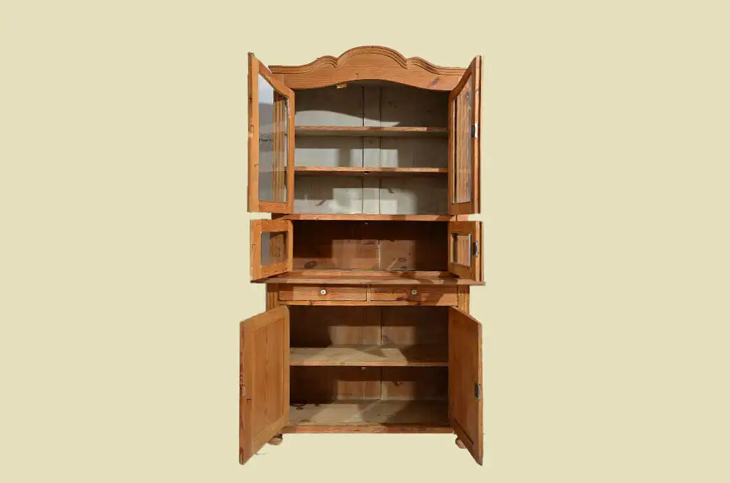 Küchenbuffet ANTIK Jugendstil Weichholz Vitrine Kommode Schrank von 1920 3