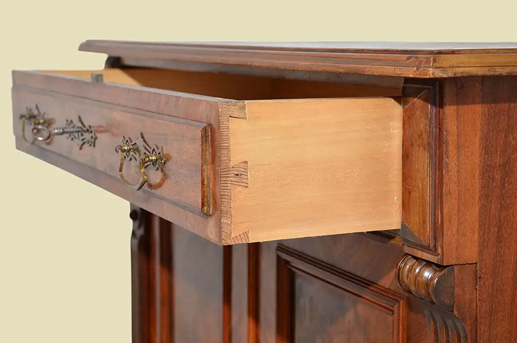 Vertiko Gründerzeit ANTIK Nußbaum Kommode Schrank von 1880 8