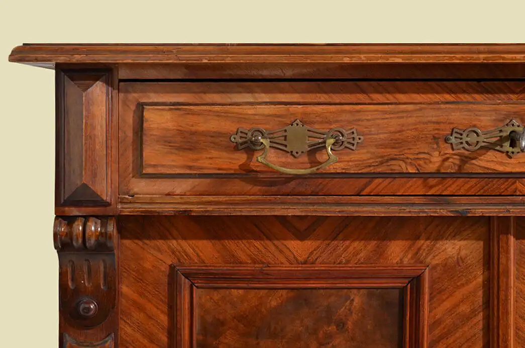 Vertiko Gründerzeit ANTIK Nußbaum Kommode Schrank von 1880 9