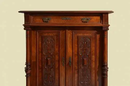 Kabinettschrank Vertiko ANTIK Gründerzeit Nußbaum Kommode von 1880