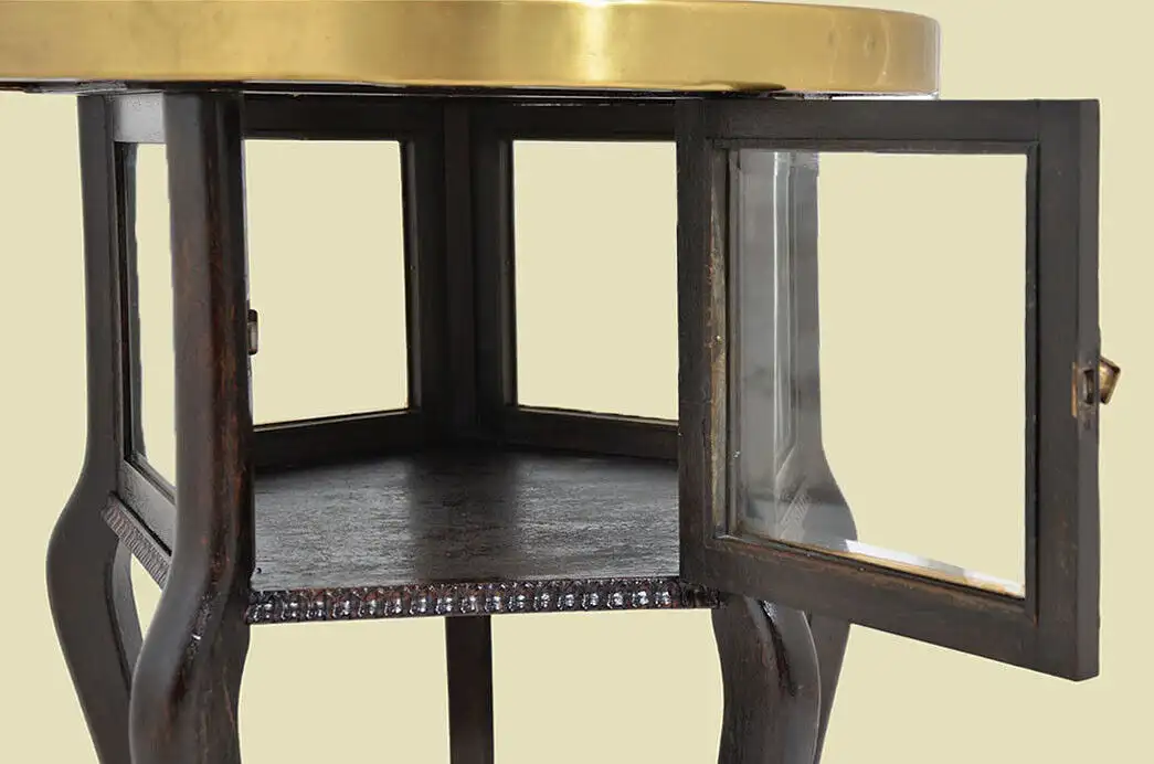 Rauchtisch Schachtisch ANTIK Jugendstil Nußbaum Beistelltisch von 1920 12