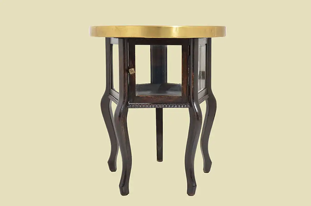 Rauchtisch Schachtisch ANTIK Jugendstil Nußbaum Beistelltisch von 1920 3