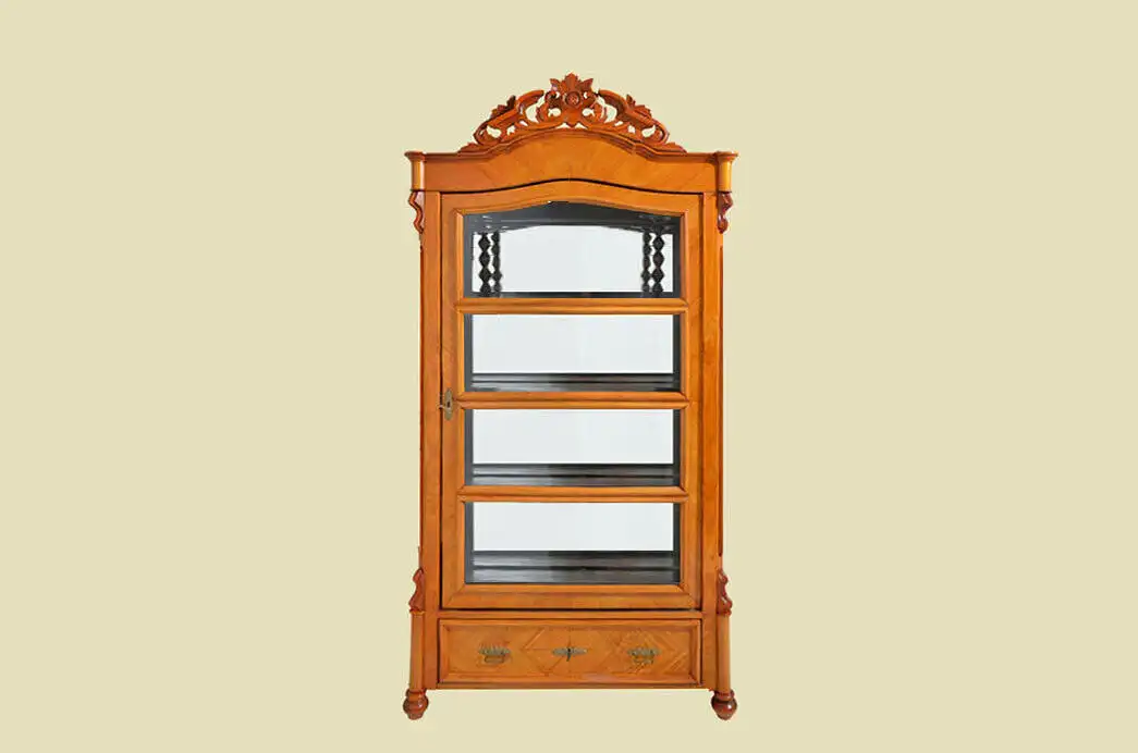 Edle Vitrine ANTIK Biedermeier Kirschholz rundum verglast von 1830 - restauriert 0