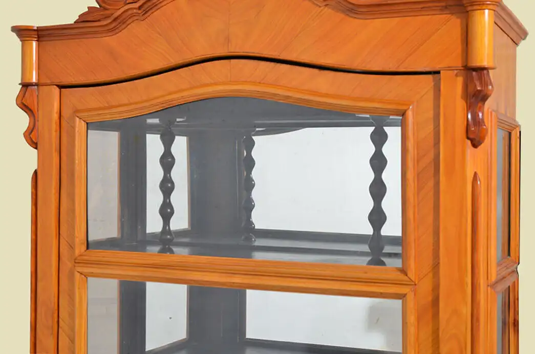 Edle Vitrine ANTIK Biedermeier Kirschholz rundum verglast von 1830 - restauriert 13