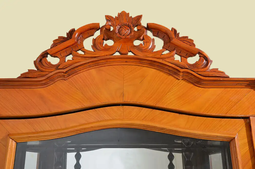 Edle Vitrine ANTIK Biedermeier Kirschholz rundum verglast von 1830 - restauriert 9