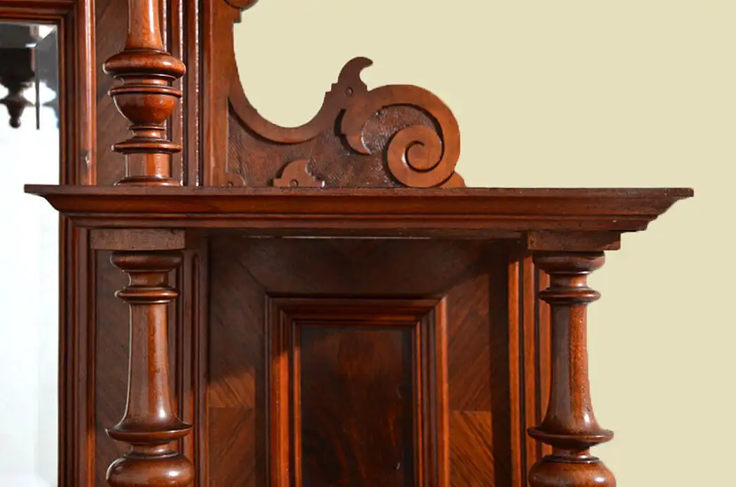 Vertiko ANTIK Gründerzeit Nußbaum Kommode Schrank mit Aufsatz von 1880 10