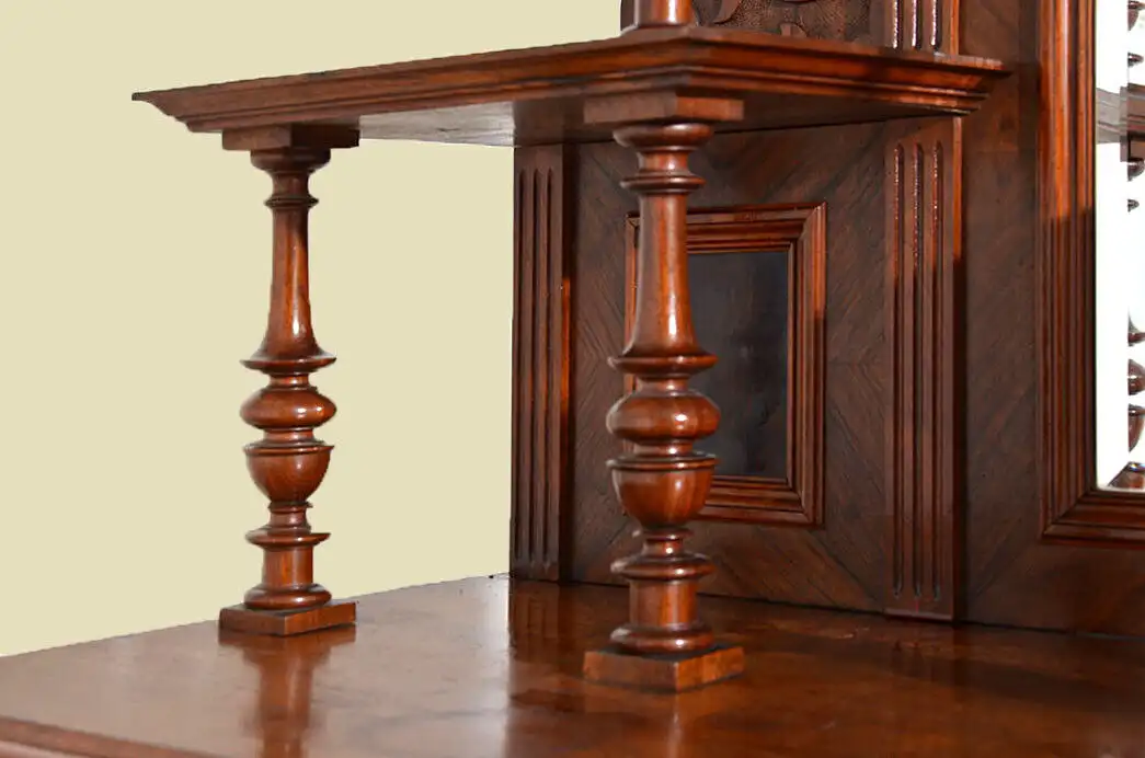 Vertiko ANTIK Gründerzeit Nußbaum Kommode Schrank mit Aufsatz von 1880 11