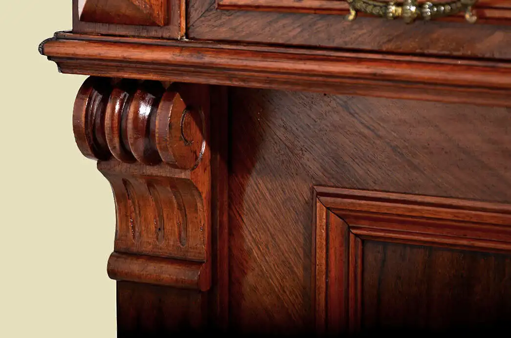 Vertiko ANTIK Gründerzeit Nußbaum Kommode Schrank mit Aufsatz von 1880 13