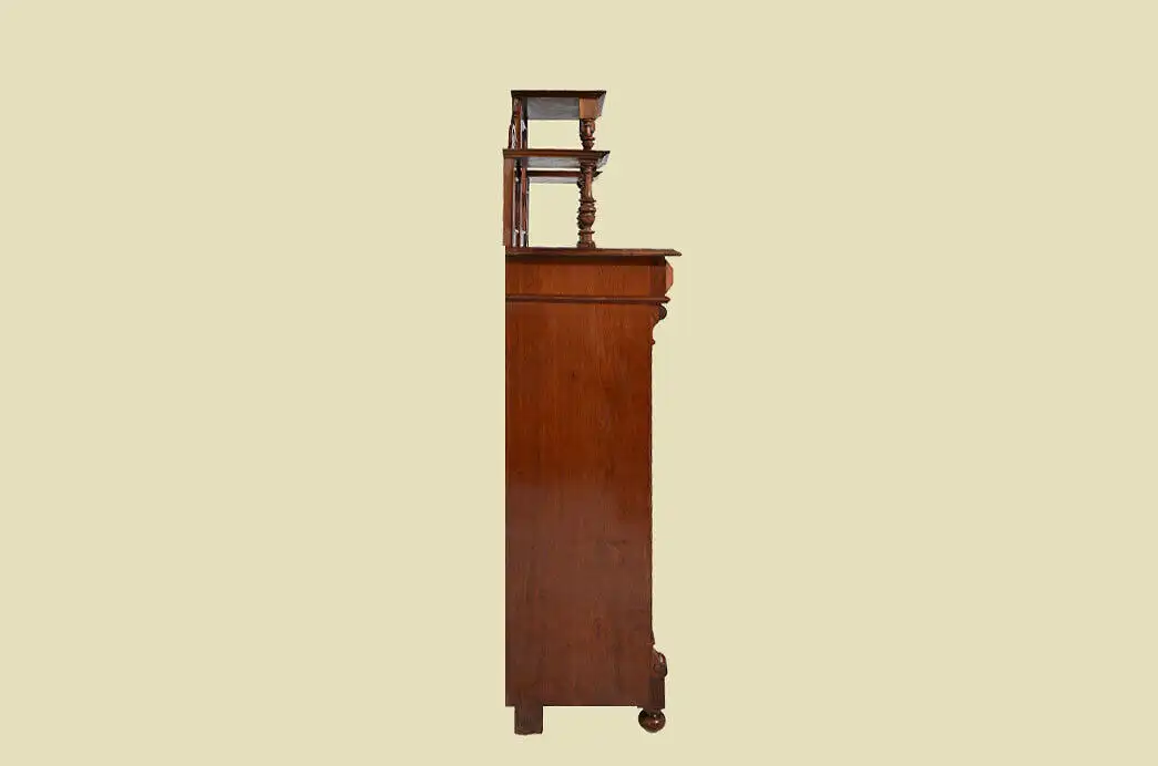 Vertiko ANTIK Gründerzeit Nußbaum Kommode Schrank mit Aufsatz von 1880 17