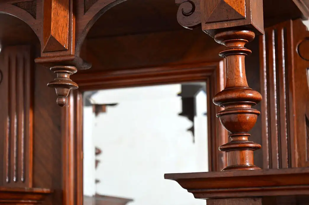 Vertiko ANTIK Gründerzeit Nußbaum Kommode Schrank mit Aufsatz von 1880 9
