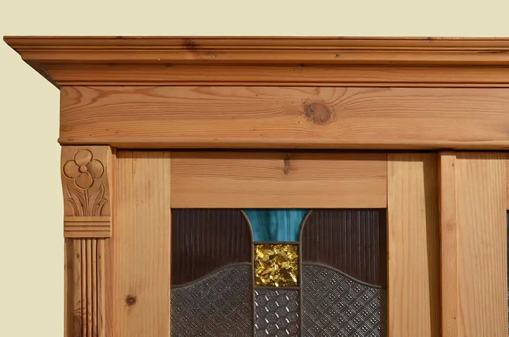 Kleiderschrank ANTIK Jugendstil Weichholz Schrank mit Schublade von 1920 580 10