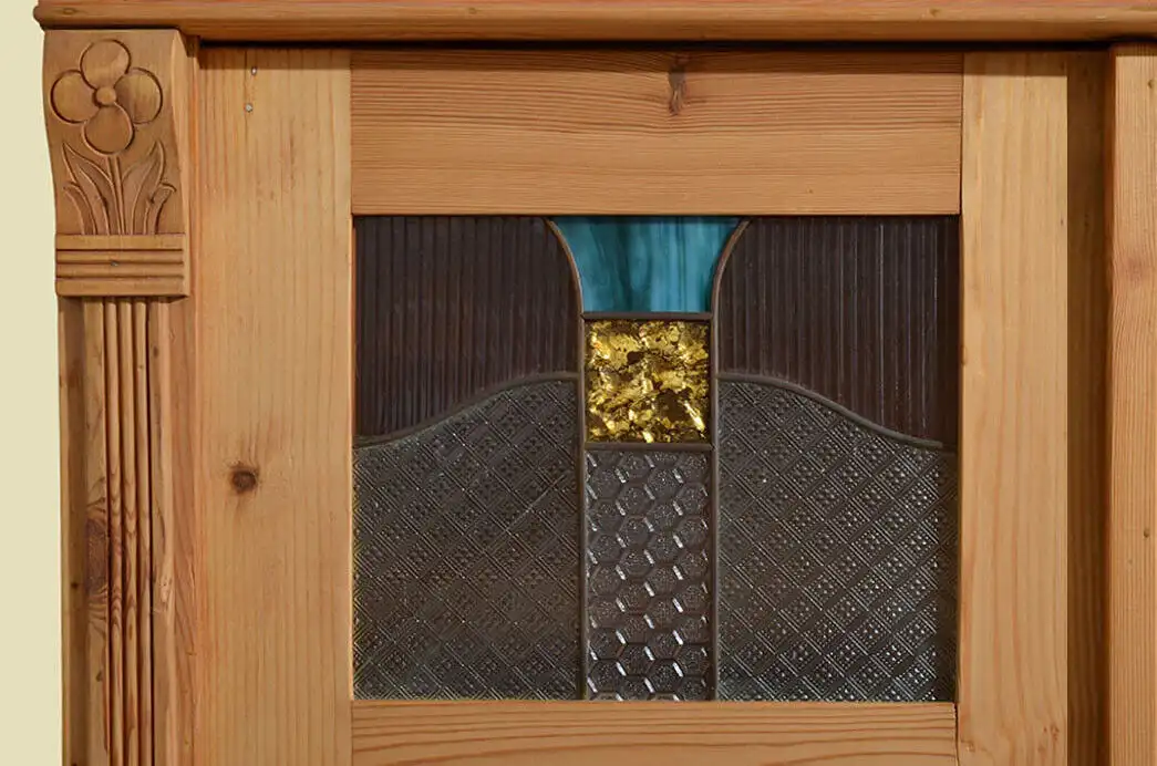 Kleiderschrank ANTIK Jugendstil Weichholz Schrank mit Schublade von 1920 580 12