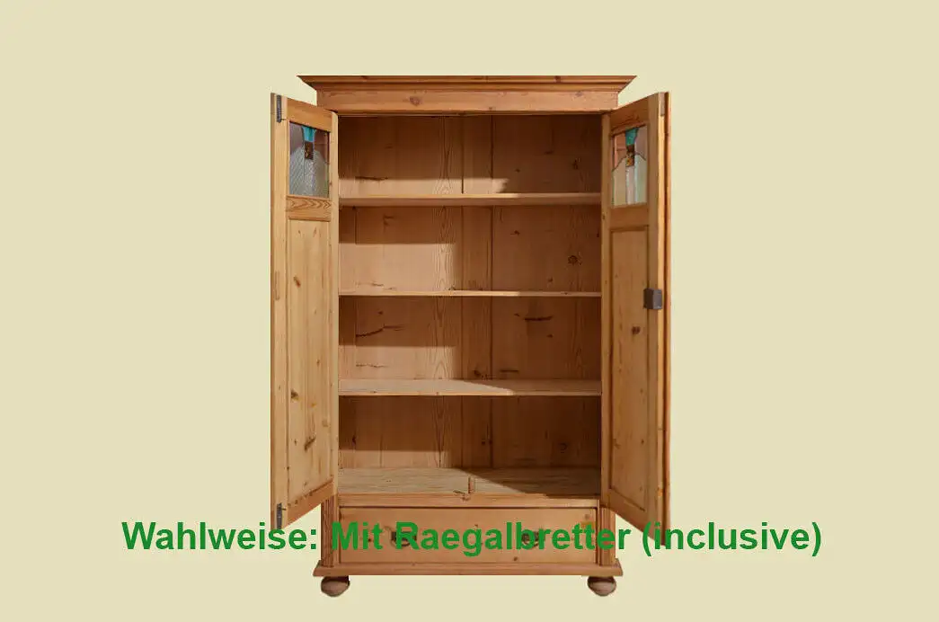 Kleiderschrank ANTIK Jugendstil Weichholz Schrank mit Schublade von 1920 580 6