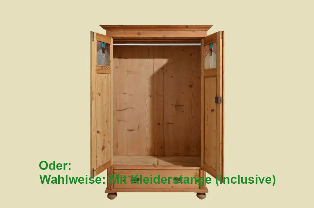 Kleiderschrank ANTIK Jugendstil Weichholz Schrank mit Schublade von 1920 580 7