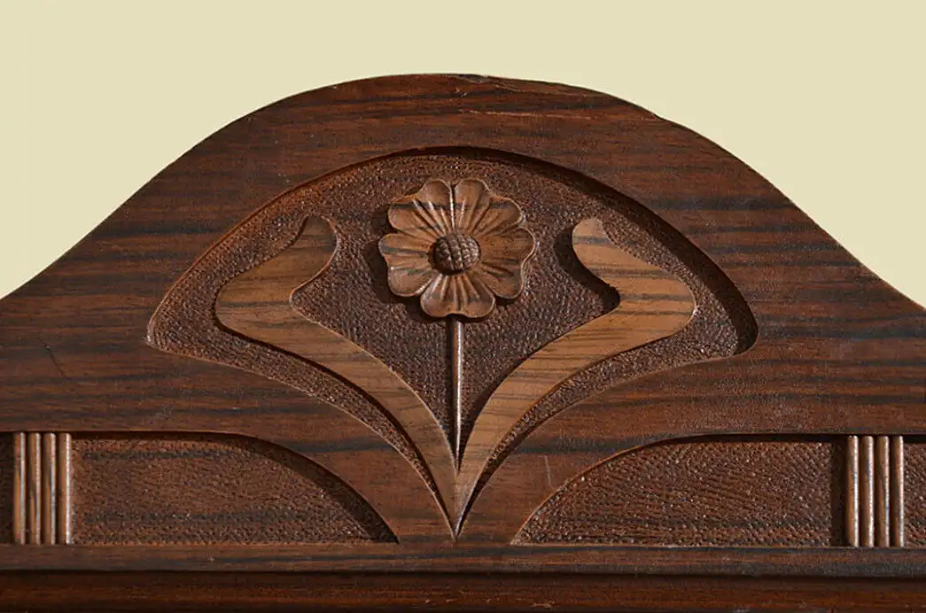 Kleiderschrank ANTIK Jugendstil Nußbaum Schrank Schublade von 1920 12