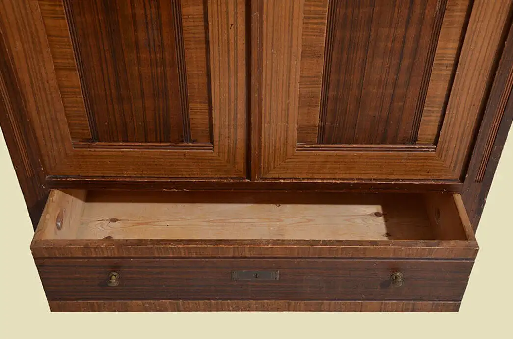 Kleiderschrank ANTIK Jugendstil Nußbaum Schrank Schublade von 1920 3