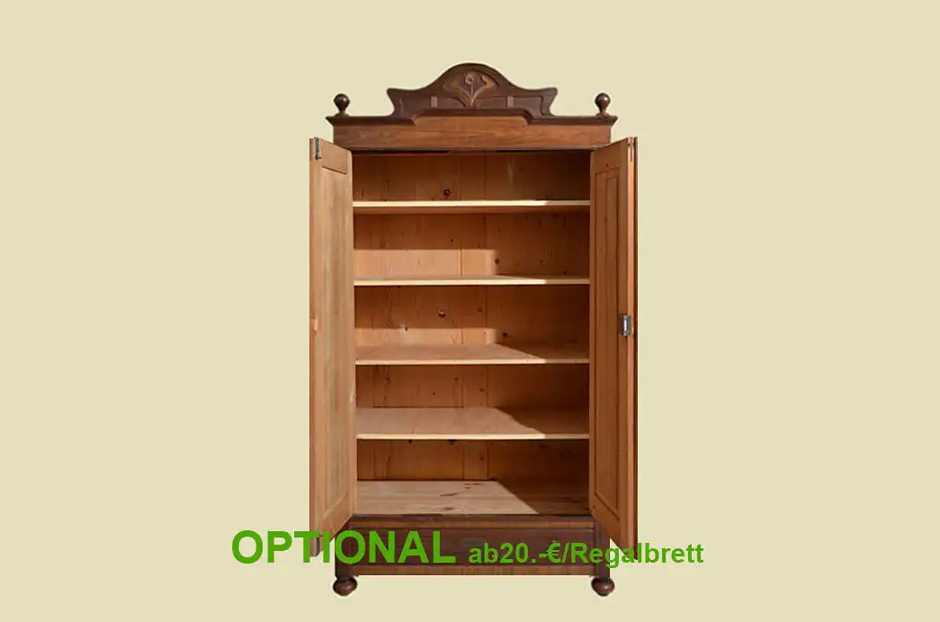 Kleiderschrank ANTIK Jugendstil Nußbaum Schrank Schublade von 1920 6