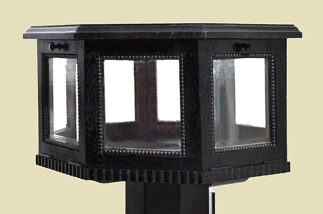 Schmuckvitrine ANTIK Minibar Vitrine Jugendstil Glasvitrine von 1920 13