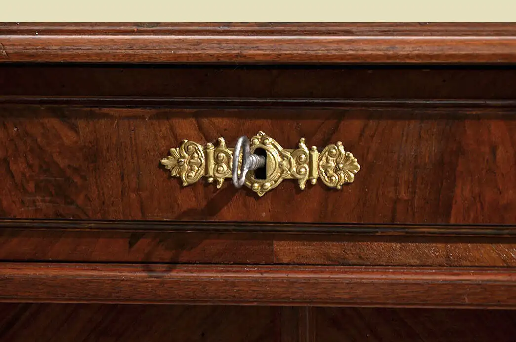 Kommode ANTIK Gründerzeit Nußbaum Halbschrank Schrank von 1880 12