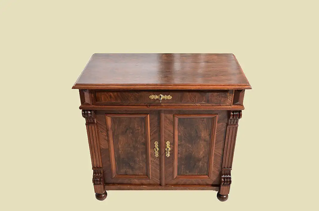 Kommode ANTIK Gründerzeit Nußbaum Halbschrank Schrank von 1880 2