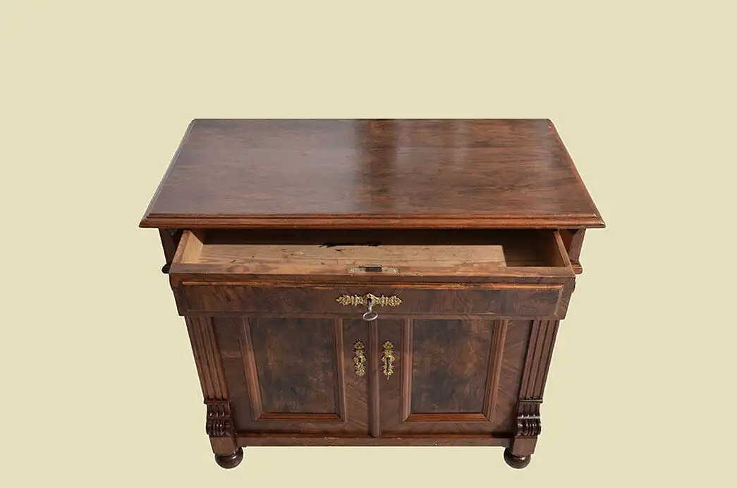 Kommode ANTIK Gründerzeit Nußbaum Halbschrank Schrank von 1880 6
