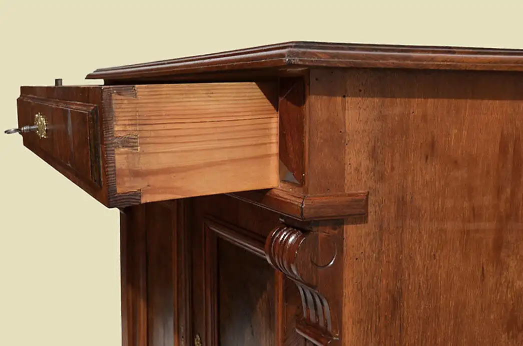 Kommode ANTIK Gründerzeit Nußbaum Halbschrank Schrank von 1880 8