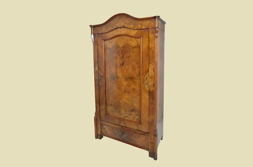 1840er Schrank ANTIK Louis Philippe Nußbaum Kleiderschrank Schublade von 1840 1