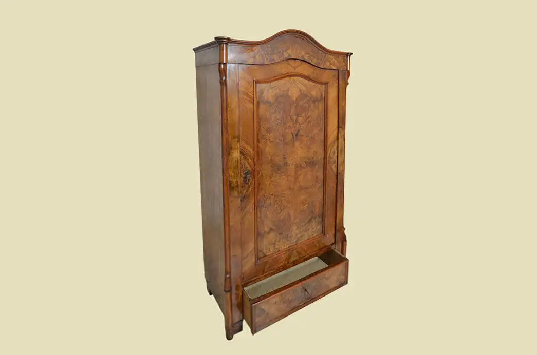 1840er Schrank ANTIK Louis Philippe Nußbaum Kleiderschrank Schublade von 1840 2