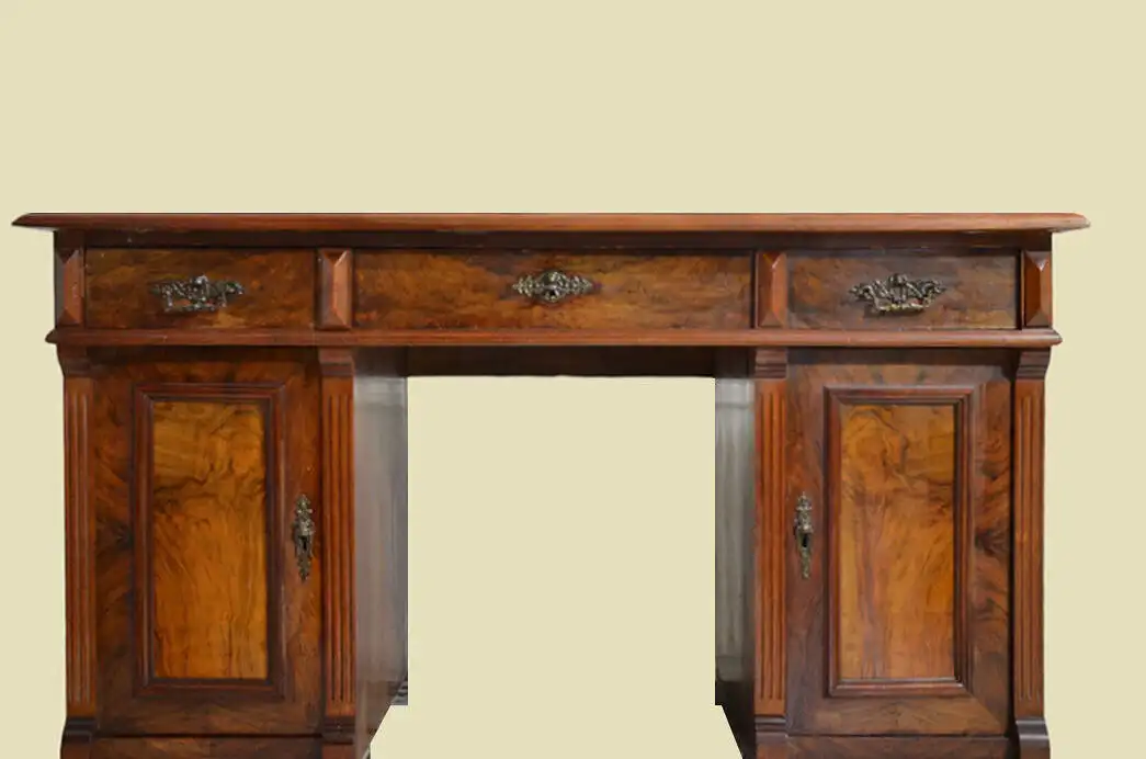 1880er Schreibtisch ANTIK Gründerzeit Nußbaum Sekretär Tisch von 1880 16