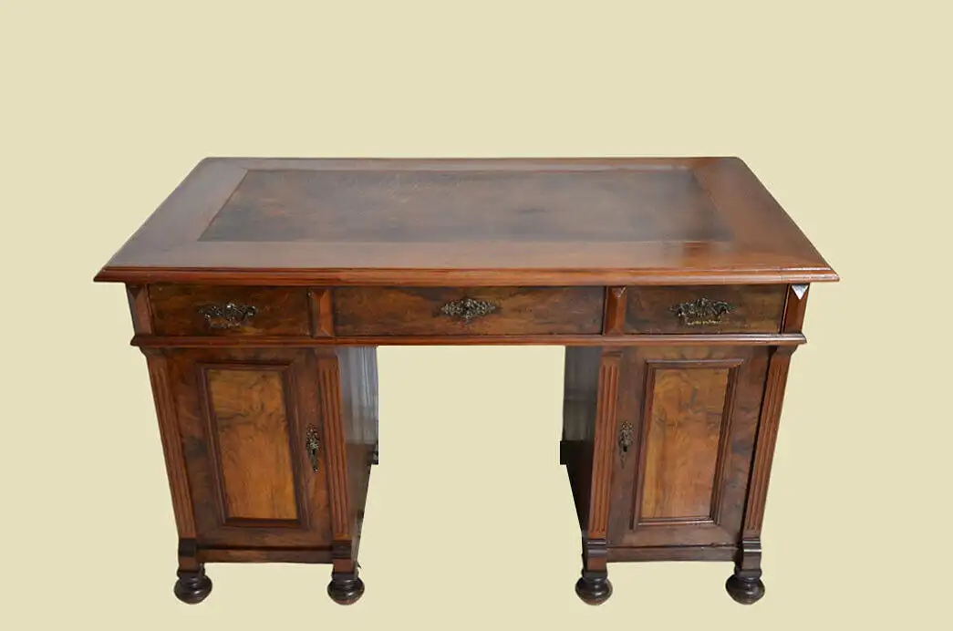 1880er Schreibtisch ANTIK Gründerzeit Nußbaum Sekretär Tisch von 1880 2