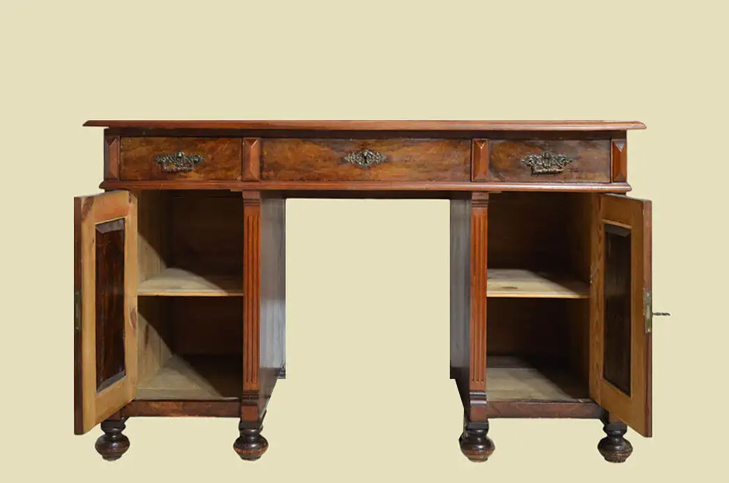 1880er Schreibtisch ANTIK Gründerzeit Nußbaum Sekretär Tisch von 1880 4