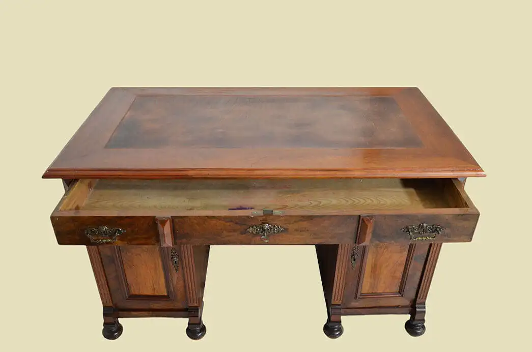 1880er Schreibtisch ANTIK Gründerzeit Nußbaum Sekretär Tisch von 1880 7