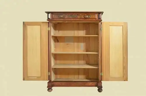 1880er Vertiko ANTIK Gründerzeit Nußbaum Säulen Kommode Schrank von 1880