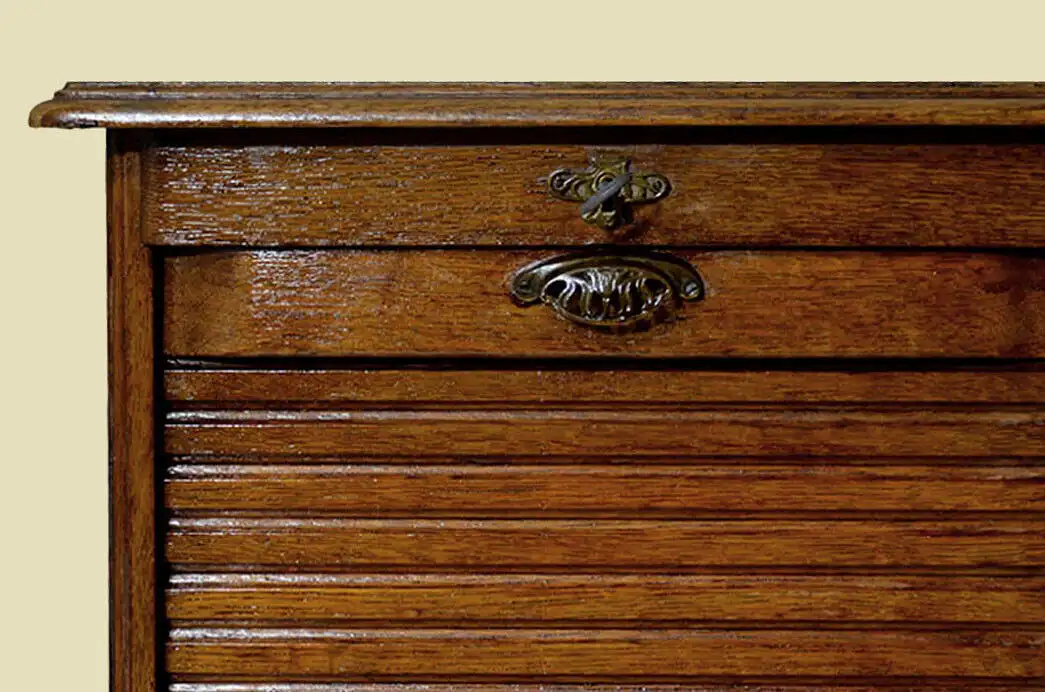 1920er Rolladenschrank ANTIK Jugendstil Art Deco Eiche Notenschrank von 1920 10