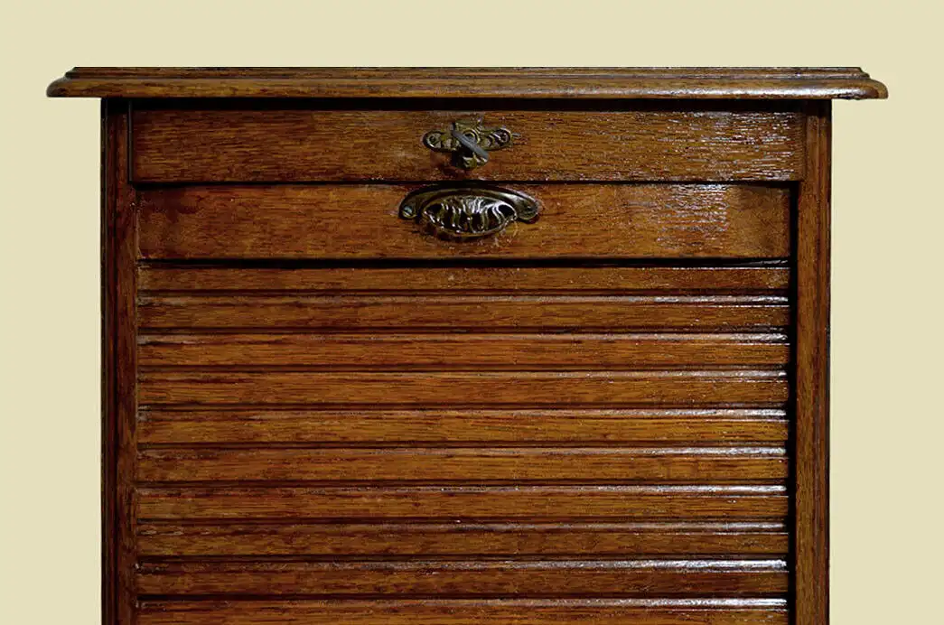 1920er Rolladenschrank ANTIK Jugendstil Art Deco Eiche Notenschrank von 1920 15