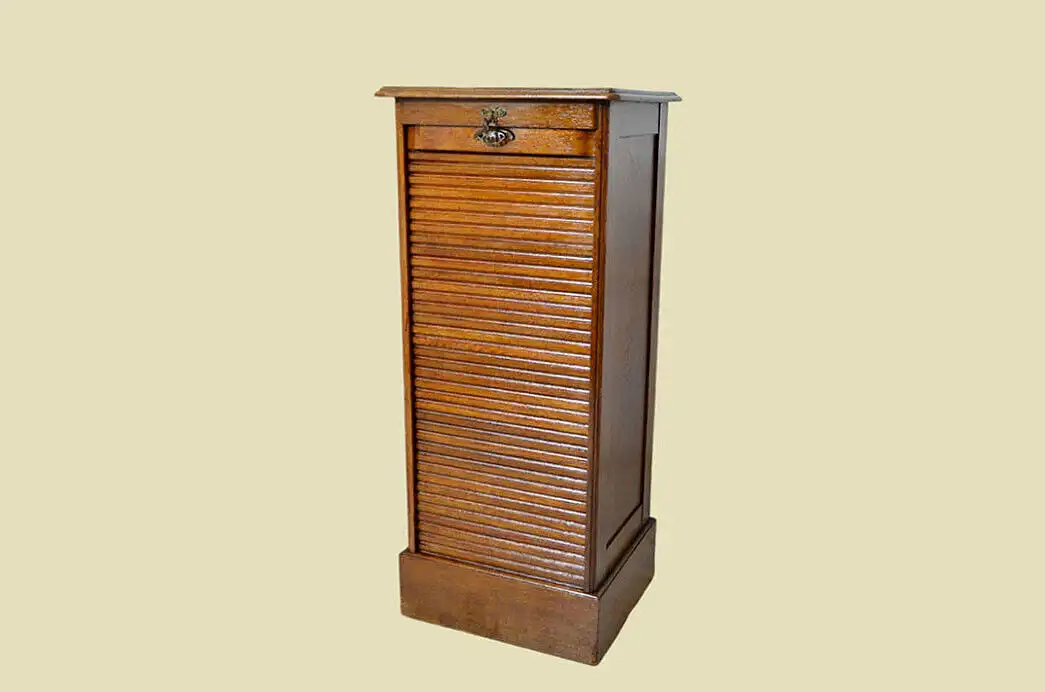 1920er Rolladenschrank ANTIK Jugendstil Art Deco Eiche Notenschrank von 1920 3