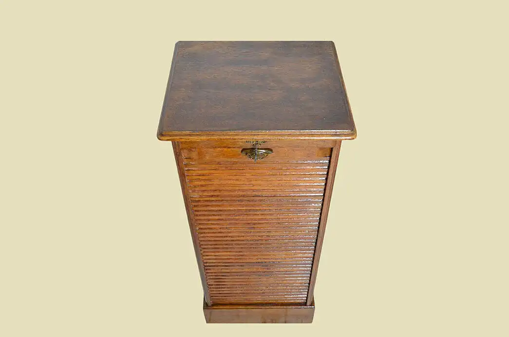 1920er Rolladenschrank ANTIK Jugendstil Art Deco Eiche Notenschrank von 1920 4