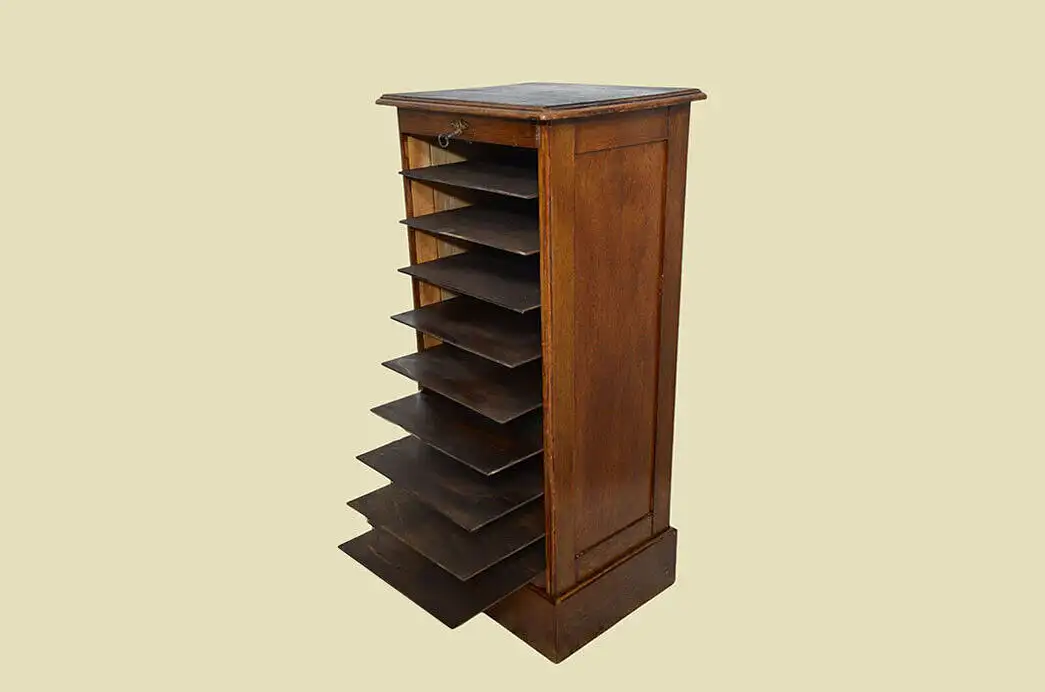 1920er Rolladenschrank ANTIK Jugendstil Art Deco Eiche Notenschrank von 1920 8