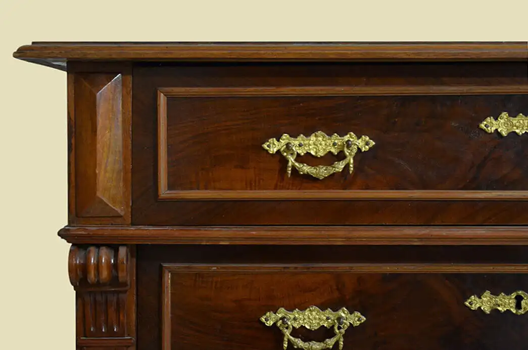 Edle Kommode ANTIK Gründerzeit Mahagoni Sideboard 4-Schüber von 1880 8