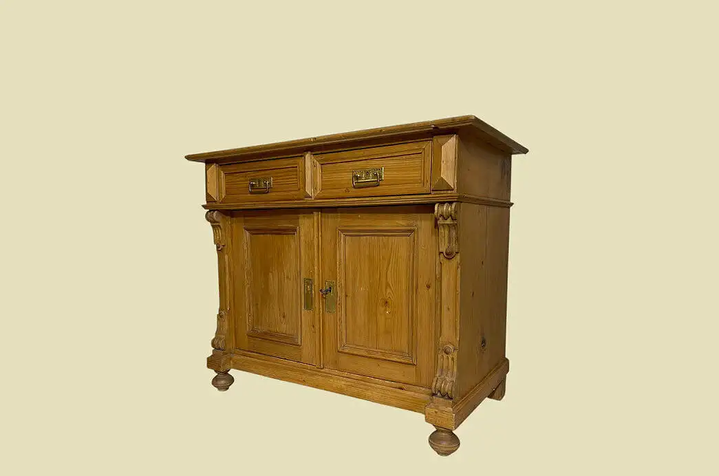 1880er Kommode ANTIK Gründerzeit Weichholz Halbschrank Schrank von 1880 1